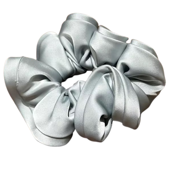 Silver Mint Satin Scrunchie – Effortless Shine
